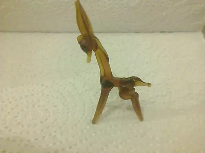 £5.69 • Buy Murano Glass Donkey/horse Amber Coloured Glass 2.5  Tall