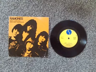 THE RAMONES Baby I Love You Vinyl Record Single 7 Inch Sire 1980 And Punk Rock • £9.99