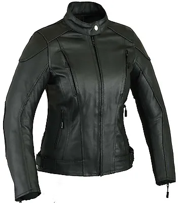 Womens Summer Impact Leather Motorbike Protection Jacket Ladies Motorcycle Coat • $69.68