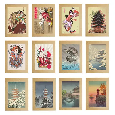 Vintage Poster Japanese Ukiyoe Landscape Samurai Paint Wall Decor A4 8 X12  • $3.99