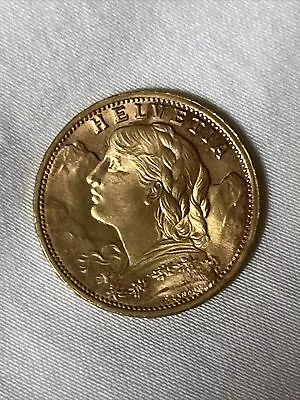 BU/UNC 1949 B Swiss GOLD 20 FRANC Switzerland Helvetia AGW .1867 Troy Oz B07 • $550