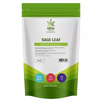 Sage Leaf Extract 500mg Tablets Hot Flushes Menopause Sweats Support Vegan • £4.99