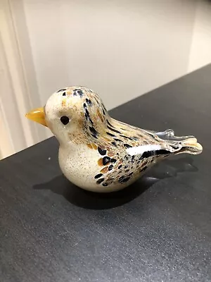 Snow Bunting Bird Langham Glass Hand Made • £40