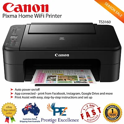 $76.87 • Buy Canon TS3160 Pixma WiFi Printer Wireless Home Office Print A4 Scan Copy Printing