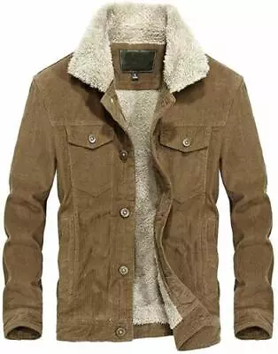 $34.99 • Buy Men's Vintage Button-Front Slim Fit Corduroy Denim Jacket - Fleece Lined