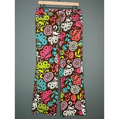 Vera Bradley Women's Medium 100% Cotton Floral Brown Pink Pajama Pants • $16.03