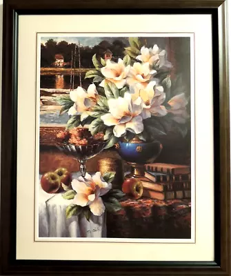 Vase Flowers Picture Apples Still Life Floral T.c .chiu Framed Print 16x20 • $64.95