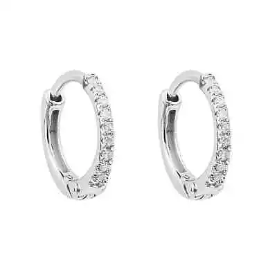 Elements Gold GE2440 Hoop Earrings Pave Diamonds • £201