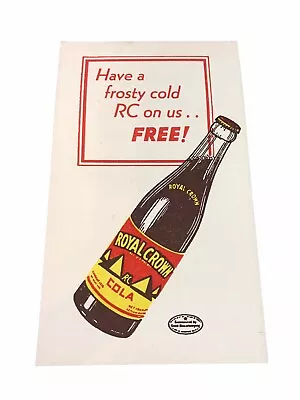 Vintage RC Royal Crown Cola Free Bottle Coupon Card Nehi Bottling Co Advertising • $9.59