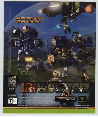 Mechassault 2: Lone Wolf Xbox 2004 Vintage Print Ad/Poster Official Promo Art • $14.99