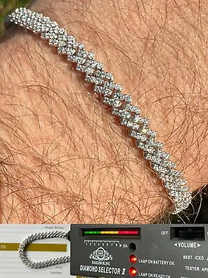 MOISSANITE Real Mini 5mm Micro Miami Cuban Link Prong Bracelet Iced 925 Silver • $156.11