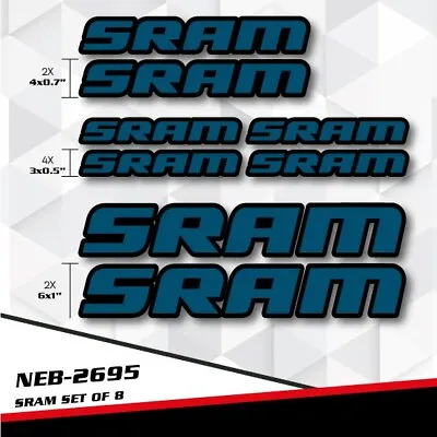 New For SRAM Decal Stickers Set For Mountain Road Bike Frame Helmet  NEB-2695 • $24.99