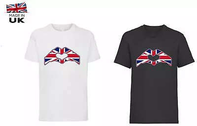 Adults Unisex Union Jack Love T-Shirt Queens Platinum Jubilee 2022 Tee Top New • £7.99