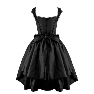 Lady Lolita Dress Ruffle Sleeveless Halloween Costume Punk Gothic Medieval Sexy • £47.03