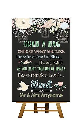 £7.95 • Buy Pretty Chalkboard Style Love Is Sweet Candy Buffet Personalised Wedding Sign