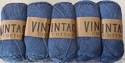 Vintage Cotton DK Knitting Crochet Yarn Wool 5 X 100g V55  • £7.50