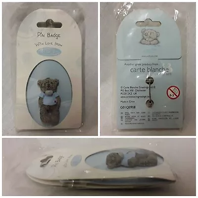 With Love From ME TO YOU Tatty Teddy Blue Nose Bear Figure Pin Badge NEW • $4.96