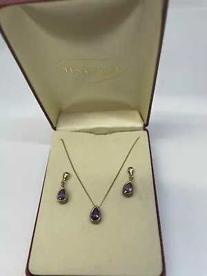 9ct Gold Necklace With Matching 9ct Gold Earrings #851 • £30
