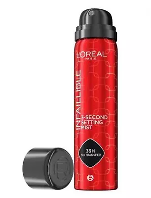 L'oreal Paris Infallible 3 Second Setting Fixing Spray For Make Up 75ml 36HR • £12.50