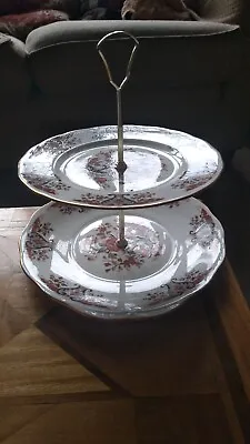 Colclough 2 Tier Cake Stand Royale Pattern • £10