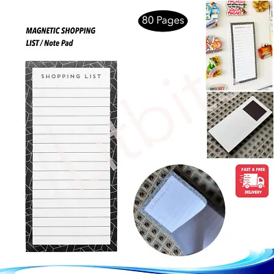 £3.79 • Buy Magnetic Shopping List Pad Note Pad Memo For Fridge Hanging Tear Off 80 Sheets