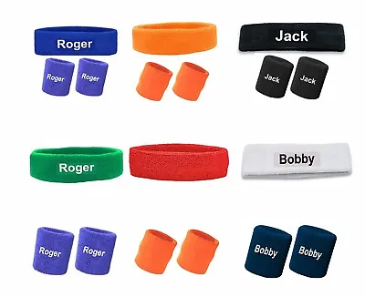 Personalized Sports Wrist Sweatbands Headband Tennis Squash GYM Wristband UK • £3.99