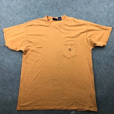 VTG DuckHead Shirt Mens Medium Orange Short Sleeve Embroidered Logo * • $12.72