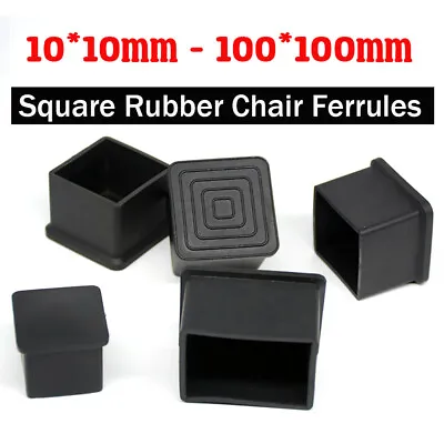 Square Rubber Chair Ferrules AntiScratch Floor Protector Table Feet Leg Cap  • £116.63