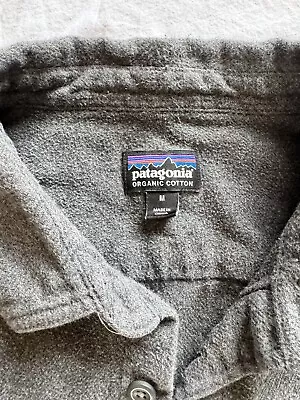 Patagonia Fjord Chamois Flannel Button Shirt Gray  Mens Medium M Outdoor Camp • $20