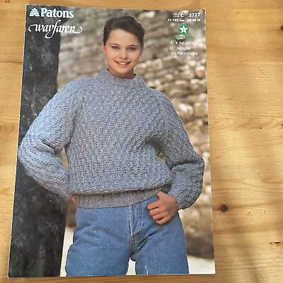 Ladies Patons Wayfarer Easy Knit Jumper Pattern Chest 28” - 40  • £2