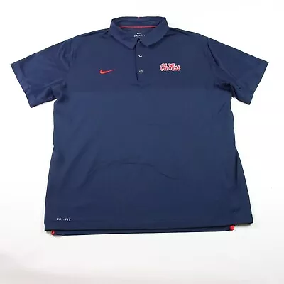 Ole Miss Rebels University Of Mississippi Nike Fit Dry Authentic Polo XL • $14.99