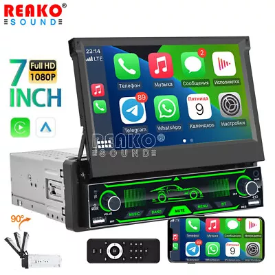 Single 1 DIN Car Radio 7  Touch Screen Stereo Flip Out MP5 Player Bluetooth FM • $139.99