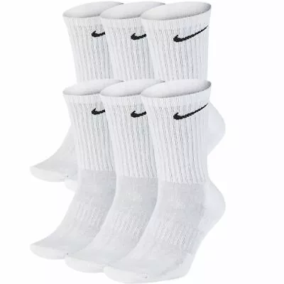 Nike Everyday Cushioned Socks Crew 6 Pair Mens White Multi Size Thick Sole  • $52.24