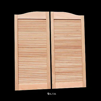 CAFE DOOR *OAK* LOUVER 28 W Saloon Swinging Pub Bar Western With Gravity Hinges • £241.28