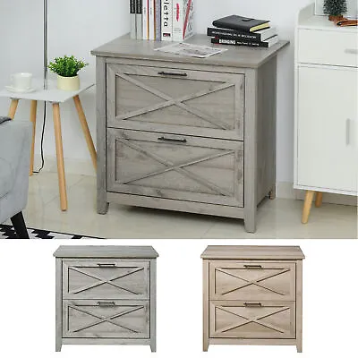 $162.99 • Buy 2-Drawer Lateral File Chest Cabinet Wooden Pedestal For Home Office