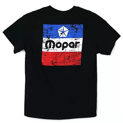 Mopar Logo Men's T-Shirt Black Distressed Look Dodge Chrysler Plymouth • $19.97