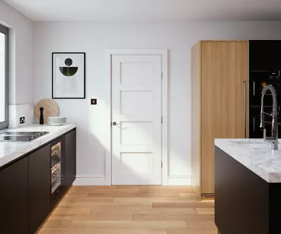 £71 • Buy Shaker 4 Panel Solid Pine White Primed Internal Doors