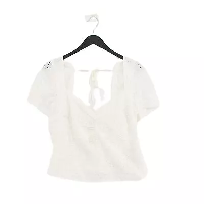 Abercrombie & Fitch Women's Top L White Cotton With Polyester Basic • £12.60