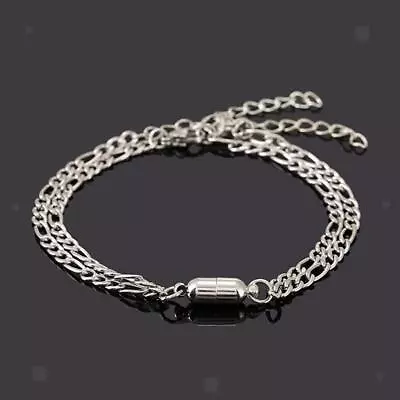 2pcs/pair Lovers Bracelets Men Women Stainless Steel  Matching Gift Easy To • £3.36