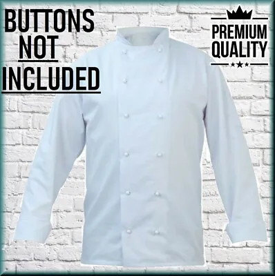 Mens White Chef Jacket Coat Carrington Teredo Uniform Long Sleeved Kitchen • £10.99