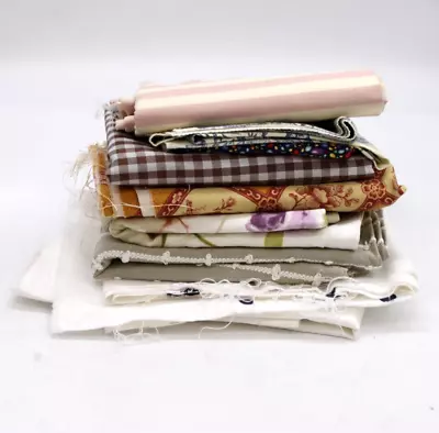 PATTERNED FABRIC Bundle X 8 Approx 1.4kg Material Offcuts Scraps For Crafts • £4.99