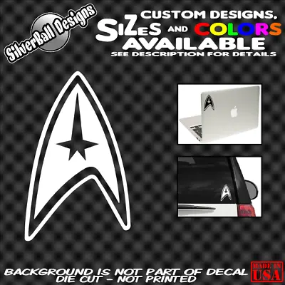 $2.49 • Buy STAR TREK Federation Custom Vinyl Sticker Laptop Car Truck Window Bumper Spock
