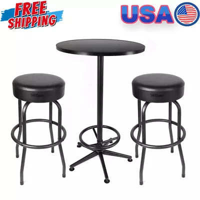 Metal Shop Pub Table Height Bar Stool Set 3 Piece Backless Furniture Counter USA • $102
