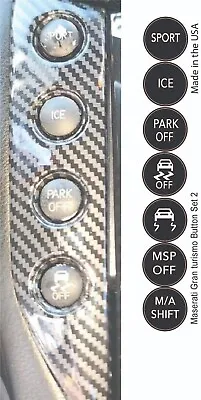 Maserati Gran Turismo Sport ICE Park Off Matte Black Button Repair Stickers • $18.95