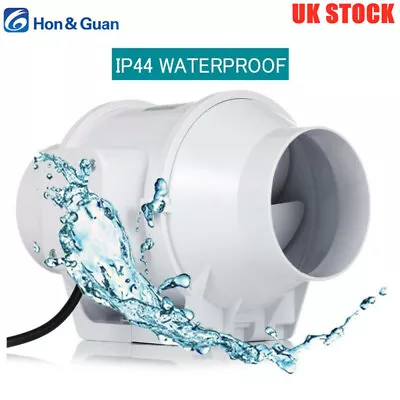 Hon&Guan 4/5  Inline Duct Fan Extractor Exhaust Fan Ducting Ventilation System • £34.15