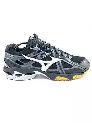 Womens  Size 9.5 Mizuno Wave Bolt 4  Shoes Black Grey  Lace Up • $28.97