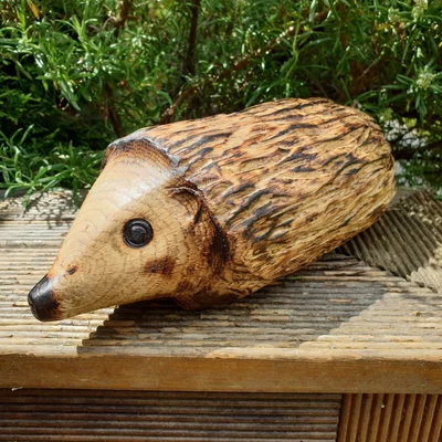£19.99 • Buy Chainsaw Carved Hedgehog - Bespoke Wooden Garden Ornament Sculpture Unique Gift