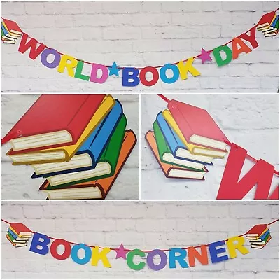 £4.39 • Buy World Book Day Banner School Library Nursery Bunting Decorations Personalised