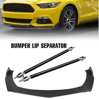 For FORD Mustang GT Front  Bumper LipS Spoiler Spoiler+Strut Rods Carbon A+ • $69.99
