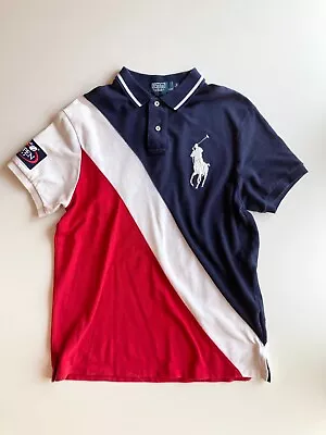 Men's POLO RALPH LAUREN Custom Fit 2011 US Open Cotton Pique Knit Polo Size M • $15